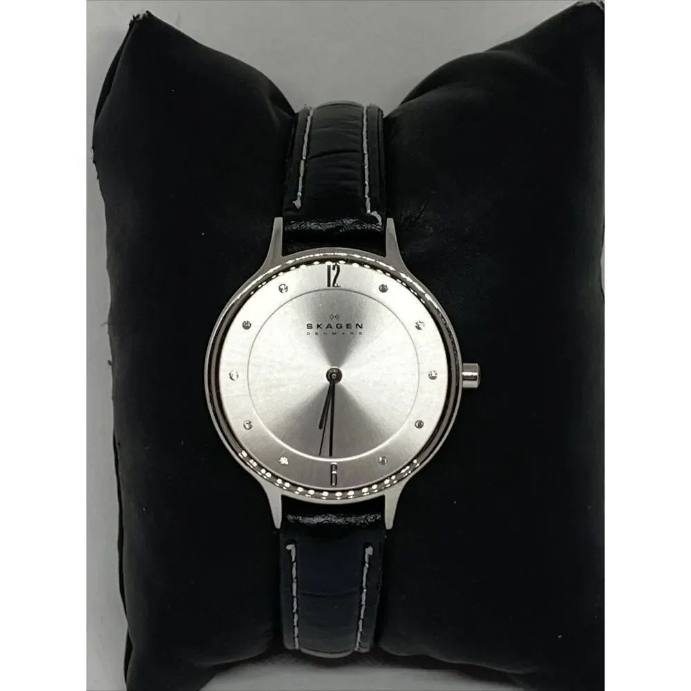 Skagen Anita SKW2149 Women's Black Leather Analog Dial Quartz Wrist Watch JK590